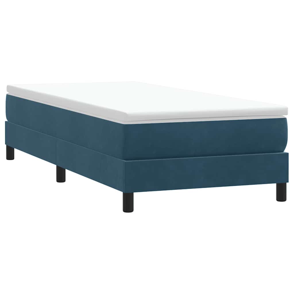 vidaXL Boxspringbett ohne Matratze Dunkelblau 90x220 cm Samt