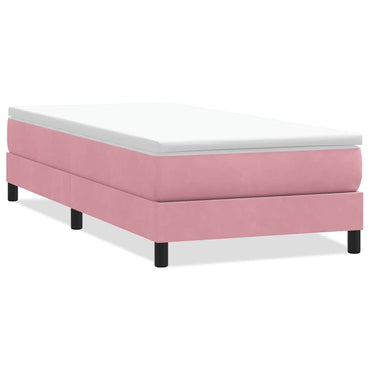 vidaXL Boxspringbett ohne Matratze Rosa 90x220 cm Samt