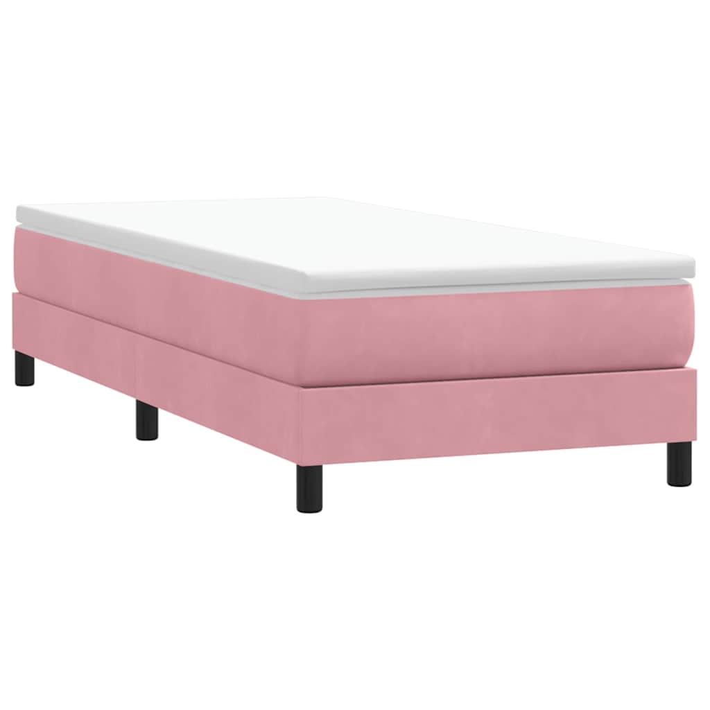 vidaXL Boxspringbett ohne Matratze Rosa 90x220 cm Samt