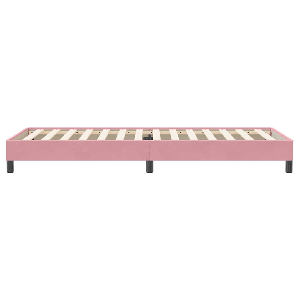 vidaXL Boxspringbett ohne Matratze Rosa 90x220 cm Samt