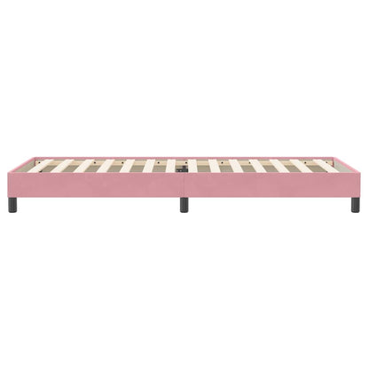 vidaXL Boxspringbett ohne Matratze Rosa 90x220 cm Samt
