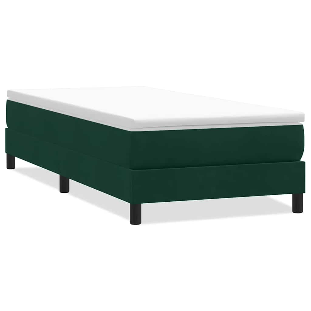vidaXL Lit tapissier sans matelas Vert foncé 100x220 cm Velours