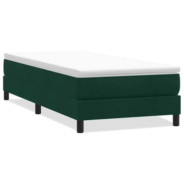 vidaXL Boxspringbett ohne Matratze Dunkelgrün 100x220 cm Samt