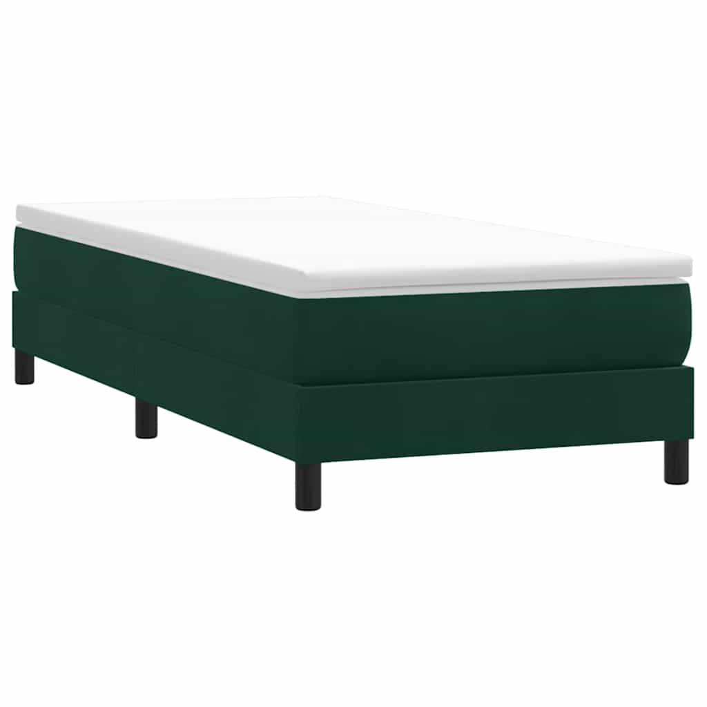 vidaXL Lit tapissier sans matelas Vert foncé 100x220 cm Velours