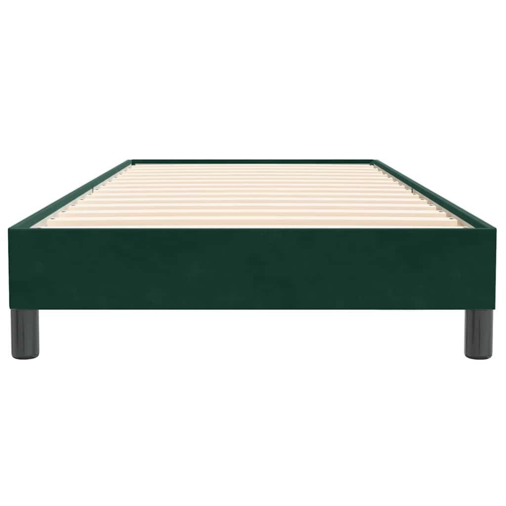 vidaXL Lit tapissier sans matelas Vert foncé 100x220 cm Velours