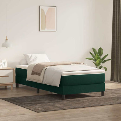 vidaXL Lit tapissier sans matelas Vert foncé 100x220 cm Velours