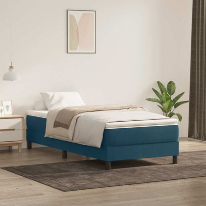 vidaXL Boxspringbett ohne Matratze Dunkelblau 100x220 cm Samt