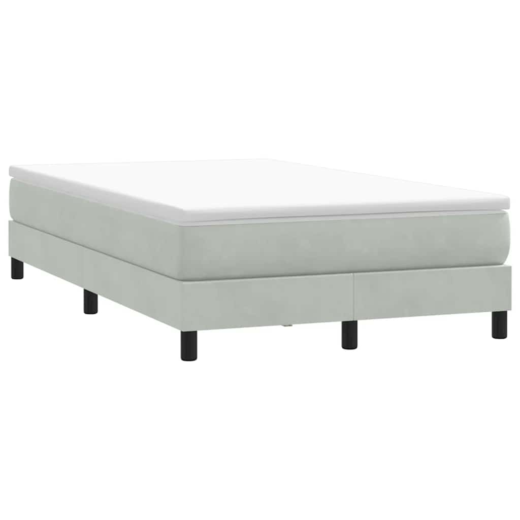 vidaXL Boxspringbett ohne Matratze Hellgrau 120x220 cm Samt