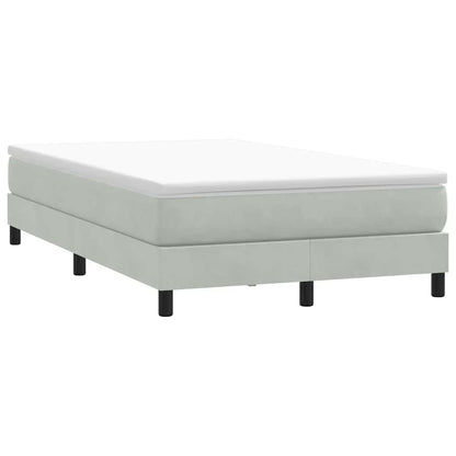 vidaXL Boxspringbett ohne Matratze Hellgrau 120x220 cm Samt