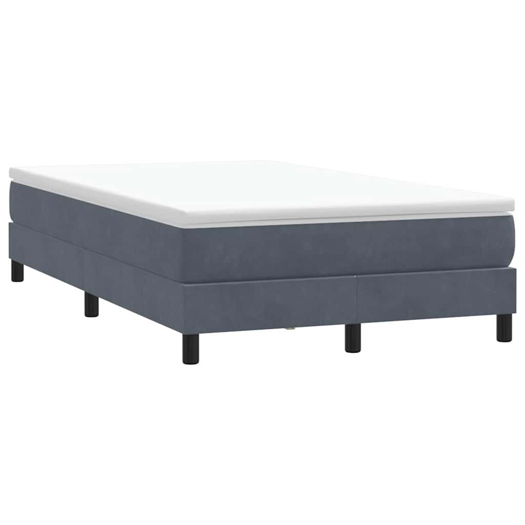 vidaXL Boxspringbett ohne Matratze Dunkelgrau 120x220 cm Samt