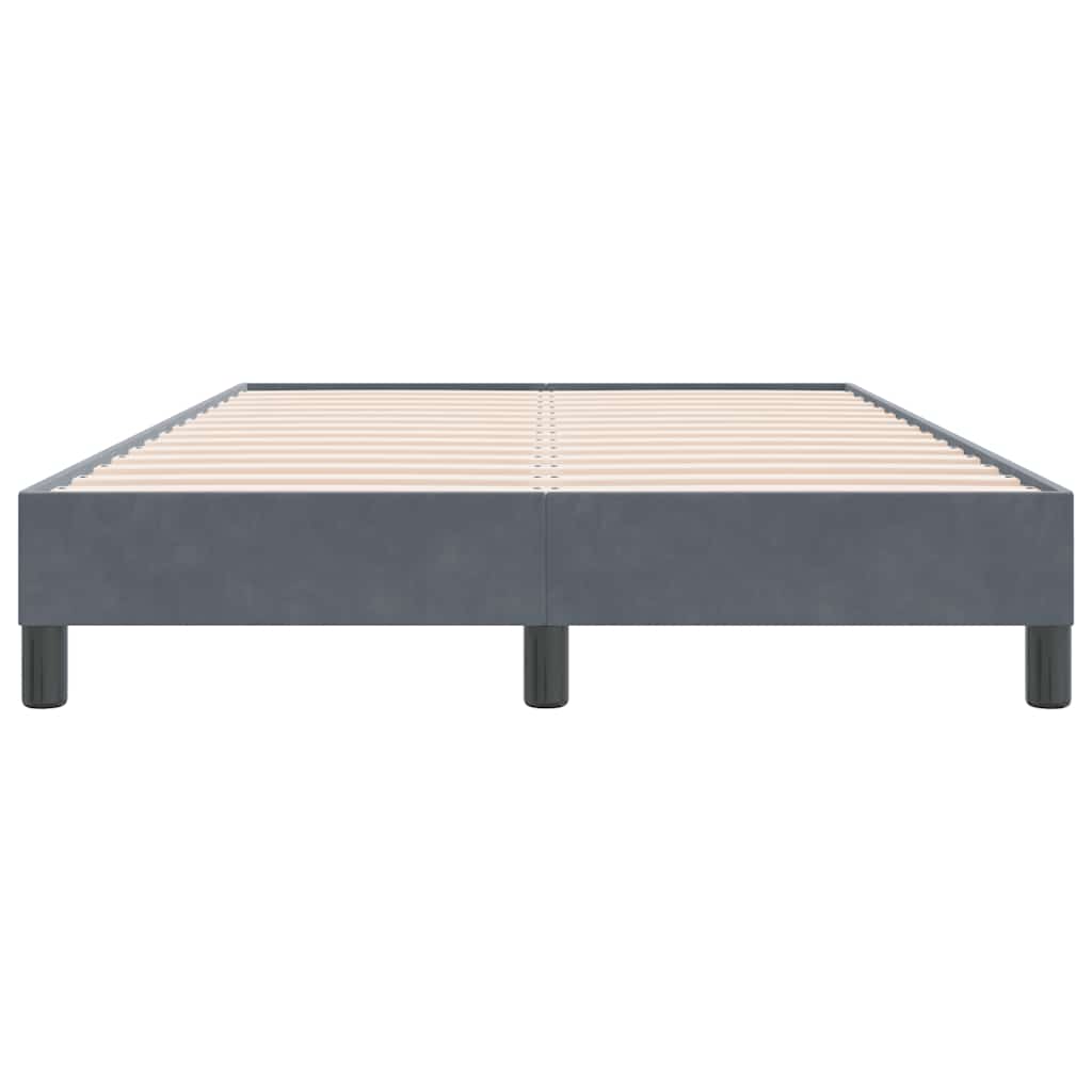 vidaXL Boxspringbett ohne Matratze Dunkelgrau 120x220 cm Samt