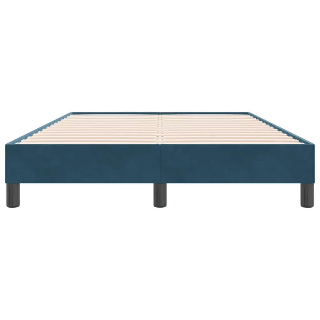 vidaXL Boxspringbett ohne Matratze Dunkelblau 120x220 cm Samt