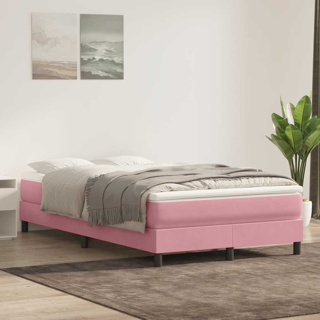 vidaXL Lit tapissier sans matelas Rose 120x220 cm Velours