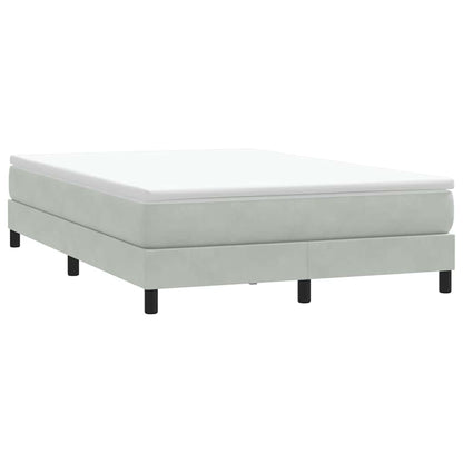 vidaXL Boxspringbett ohne Matratze Hellgrau 140x220 cm Samt