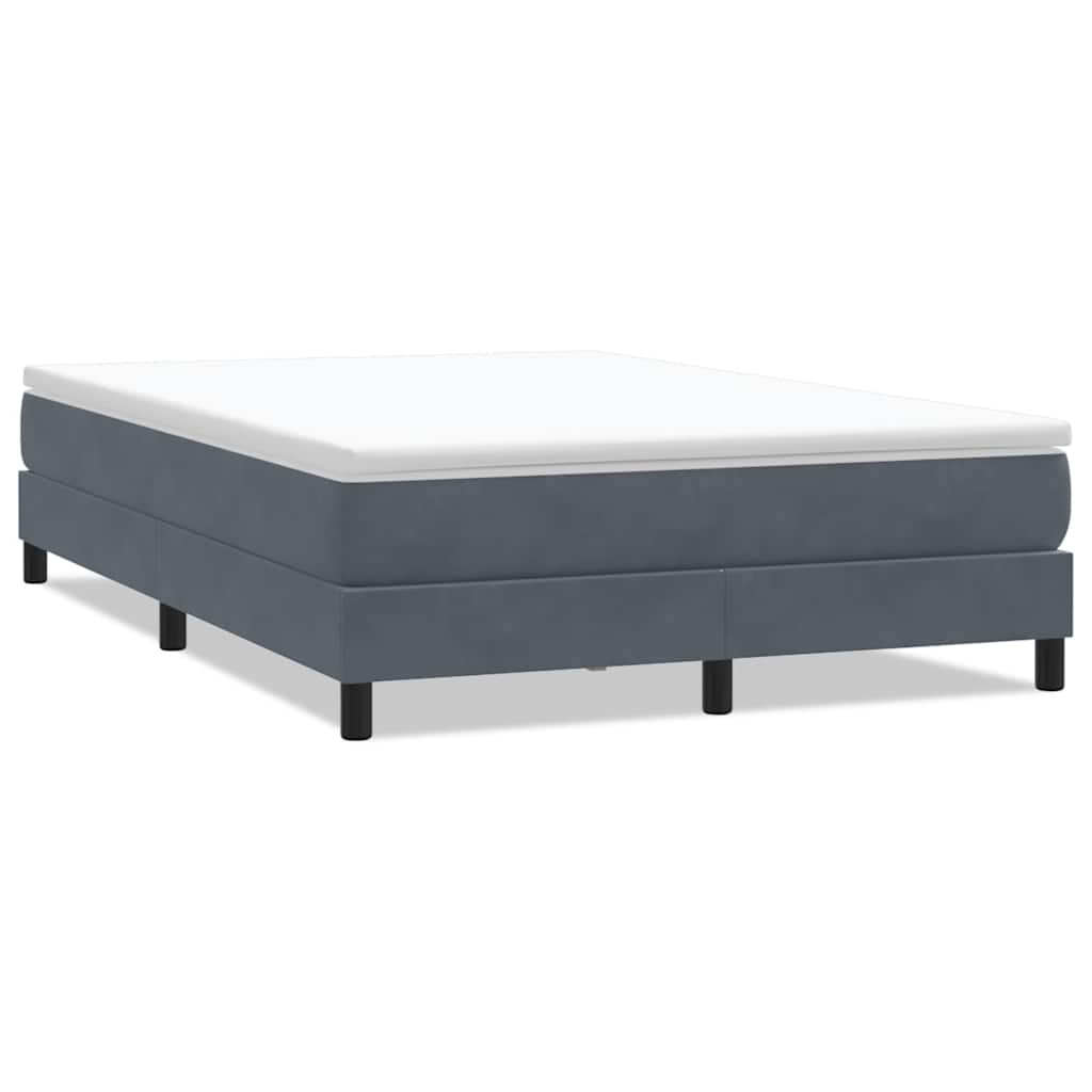 Boxspringbett ohne Matratze Dunkelgrau 140x220 cm Samt