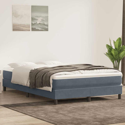 Boxspringbett ohne Matratze Dunkelgrau 140x220 cm Samt