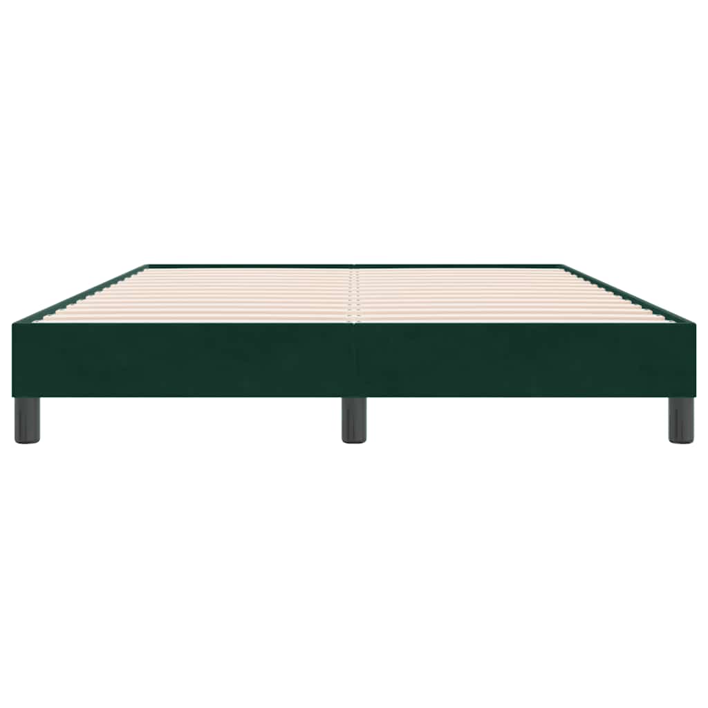vidaXL Boxspringbett ohne Matratze Dunkelgrün 140x220 cm Samt