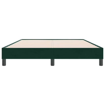vidaXL Boxspringbett ohne Matratze Dunkelgrün 140x220 cm Samt