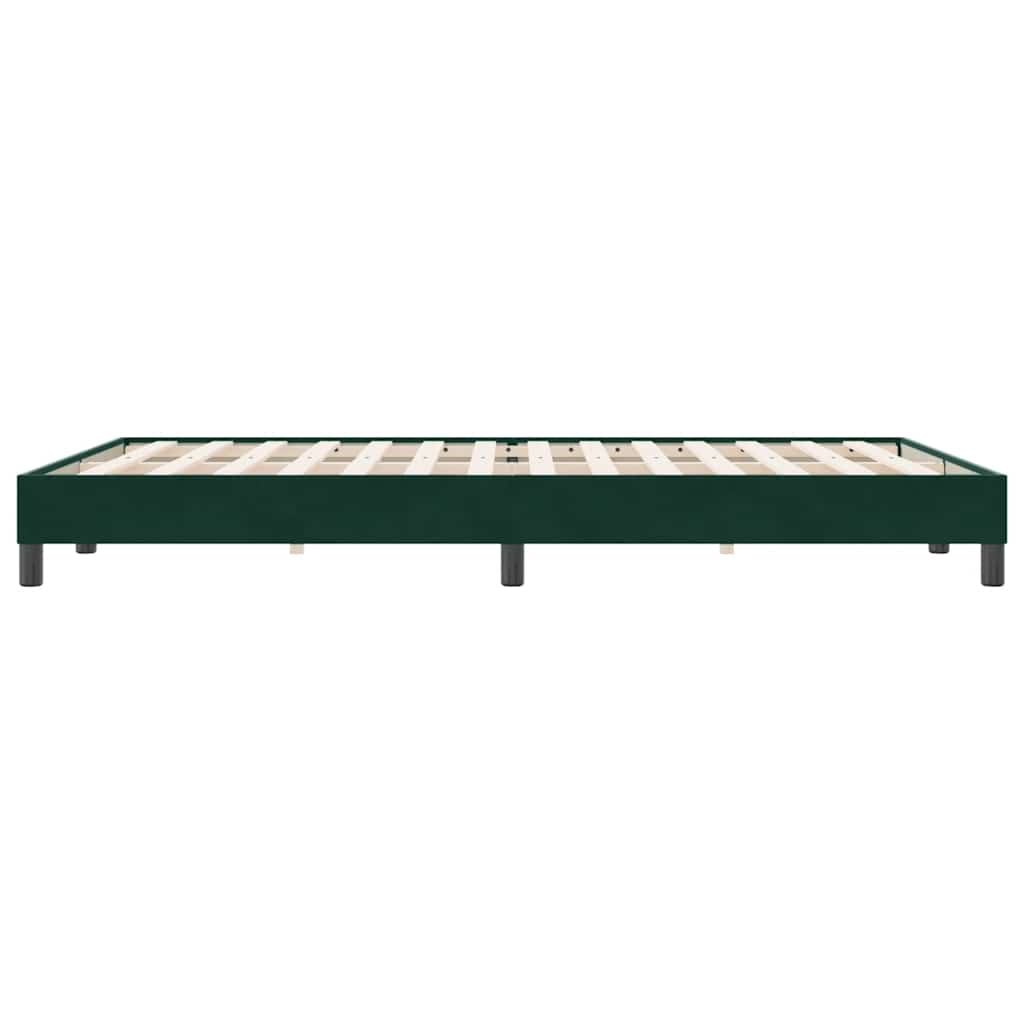 vidaXL Boxspringbett ohne Matratze Dunkelgrün 140x220 cm Samt