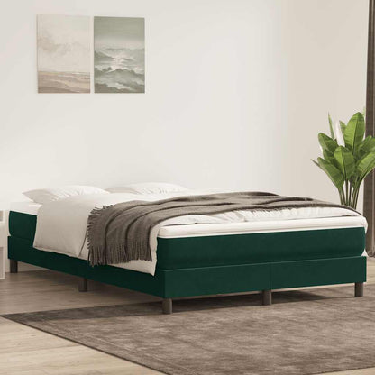 vidaXL Boxspringbett ohne Matratze Dunkelgrün 140x220 cm Samt