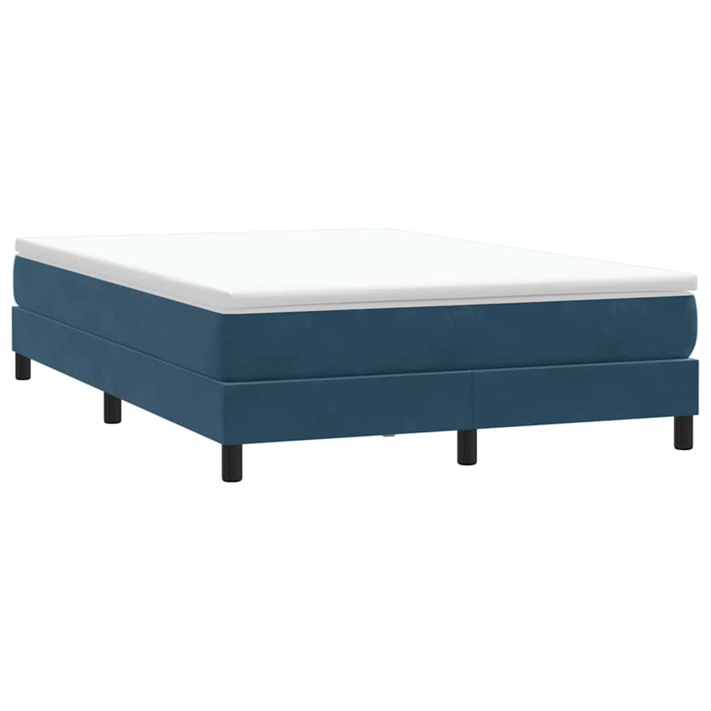 vidaXL Lit boxspring sans matelas Bleu foncé 140x220 cm Velours