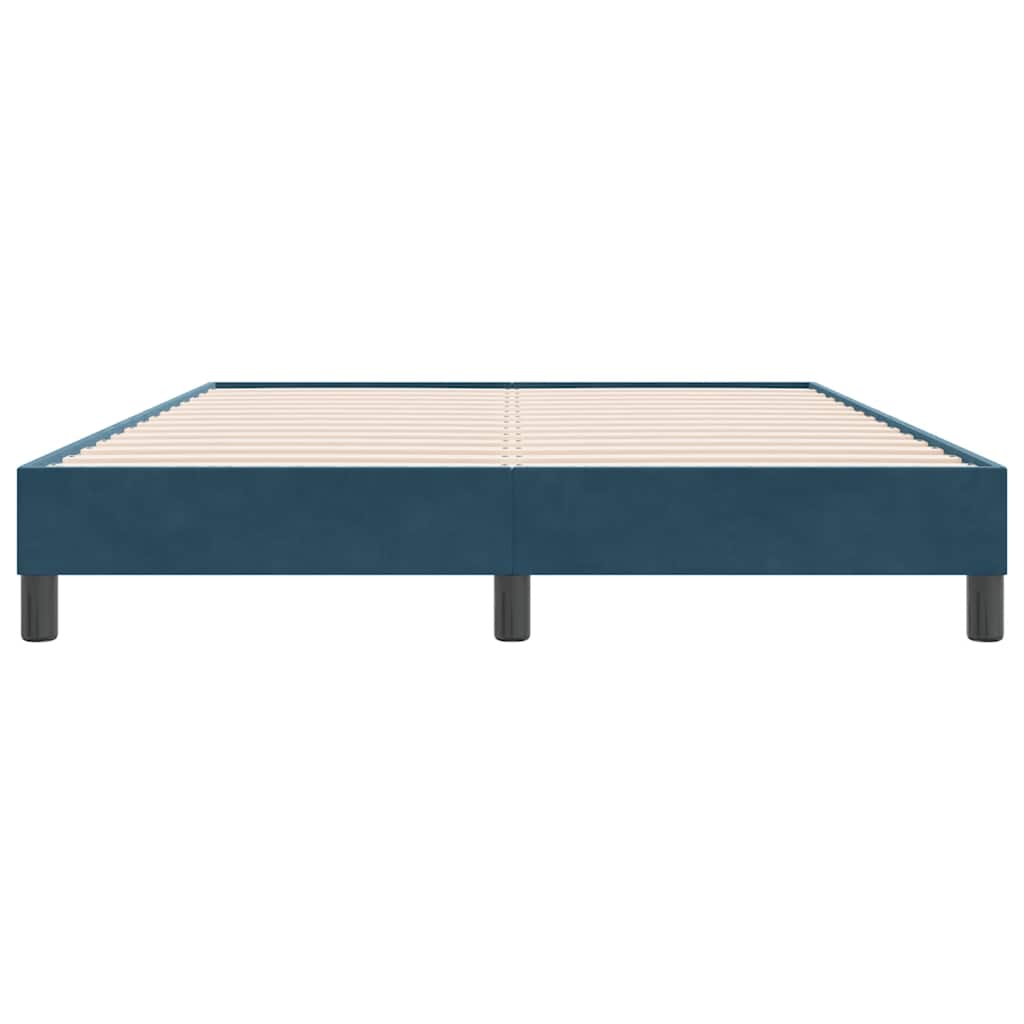 vidaXL Lit boxspring sans matelas Bleu foncé 140x220 cm Velours