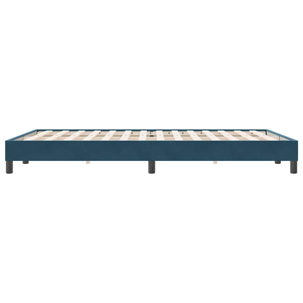 vidaXL Lit boxspring sans matelas Bleu foncé 140x220 cm Velours