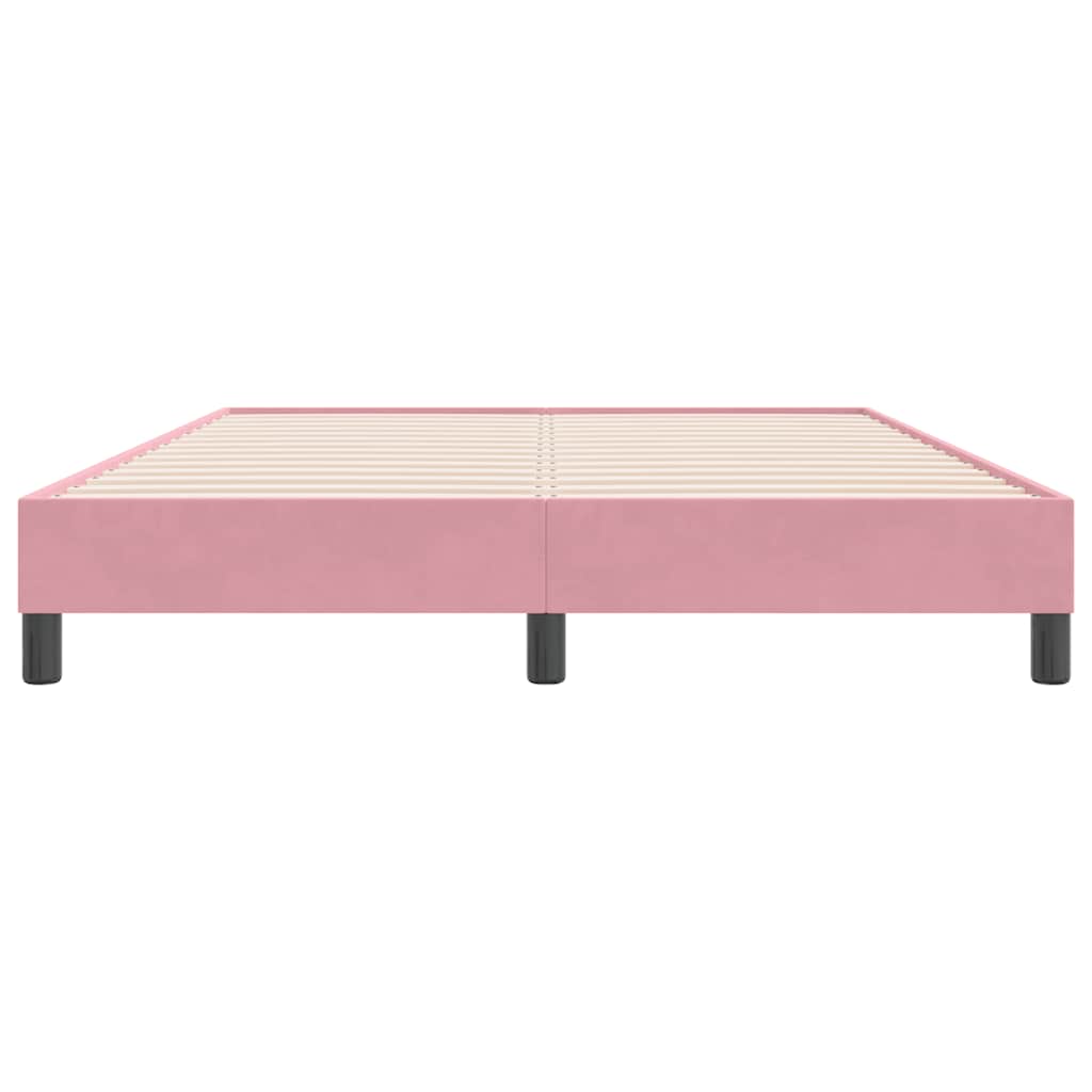 vidaXL Boxspringbett ohne Matratze Rosa 140x220 cm Samt