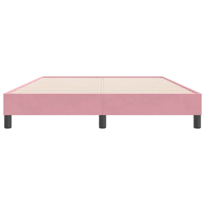 vidaXL Boxspringbett ohne Matratze Rosa 140x220 cm Samt