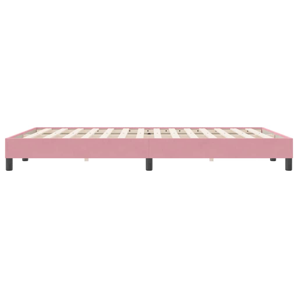 vidaXL Boxspringbett ohne Matratze Rosa 140x220 cm Samt