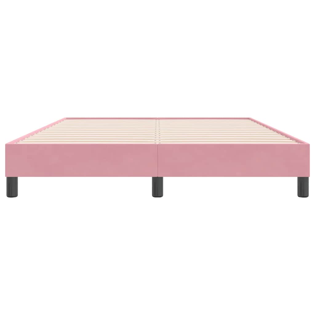 vidaXL Boxspringbett ohne Matratze Rosa 160x220 cm Samt