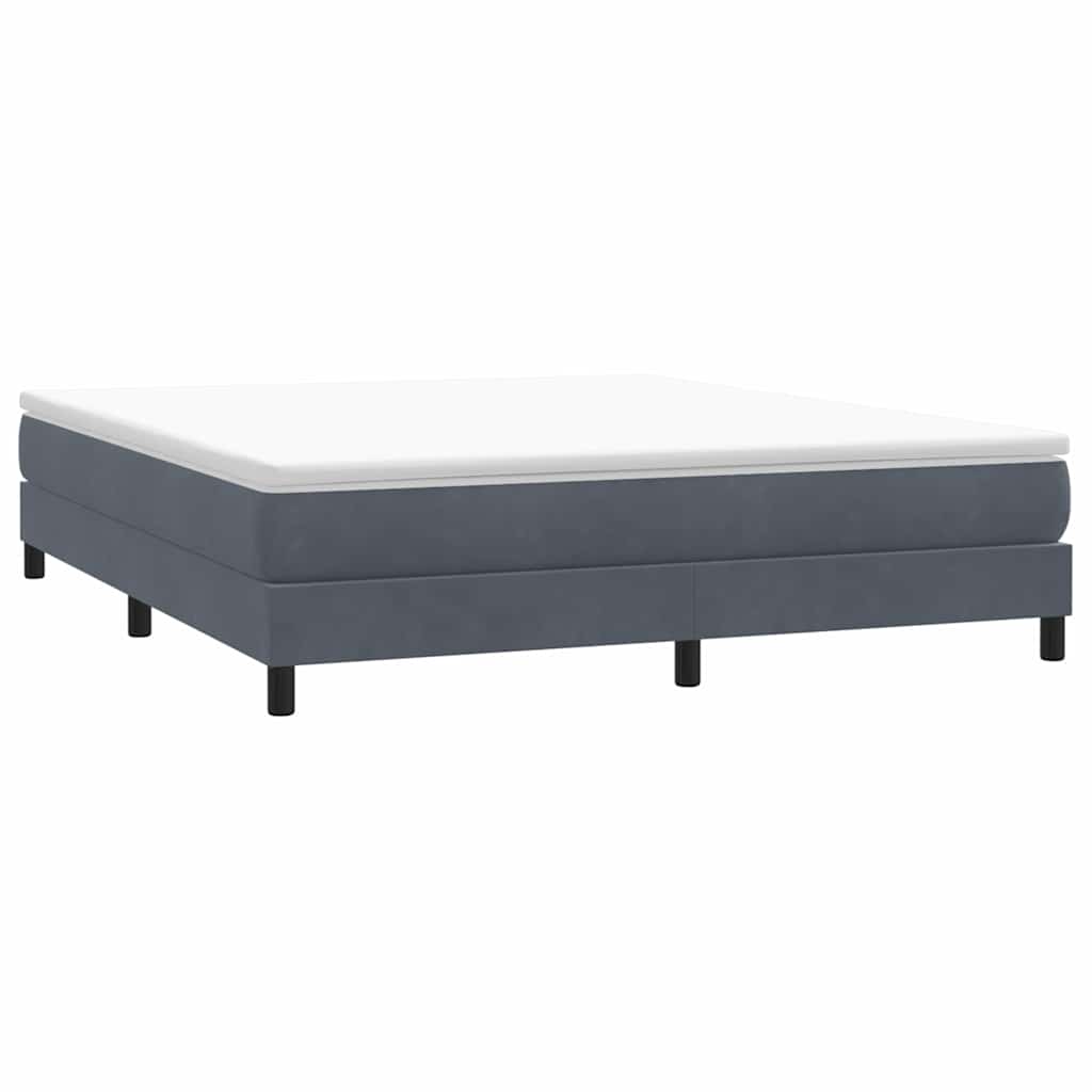 Boxspringbett ohne Matratze Dunkelgrau 180x220 cm Samt