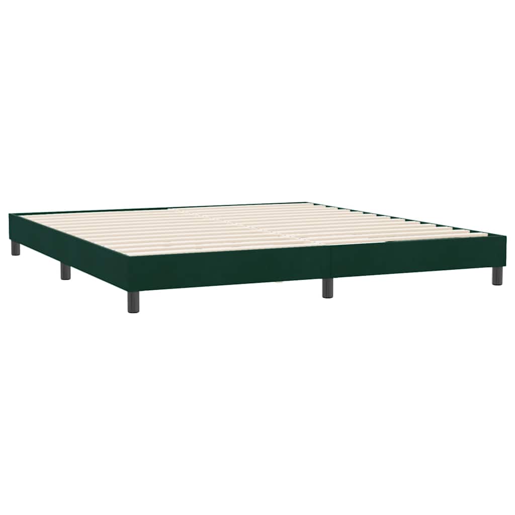 vidaXL Boxspringbett ohne Matratze Dunkelgrün 180x220 cm Samt