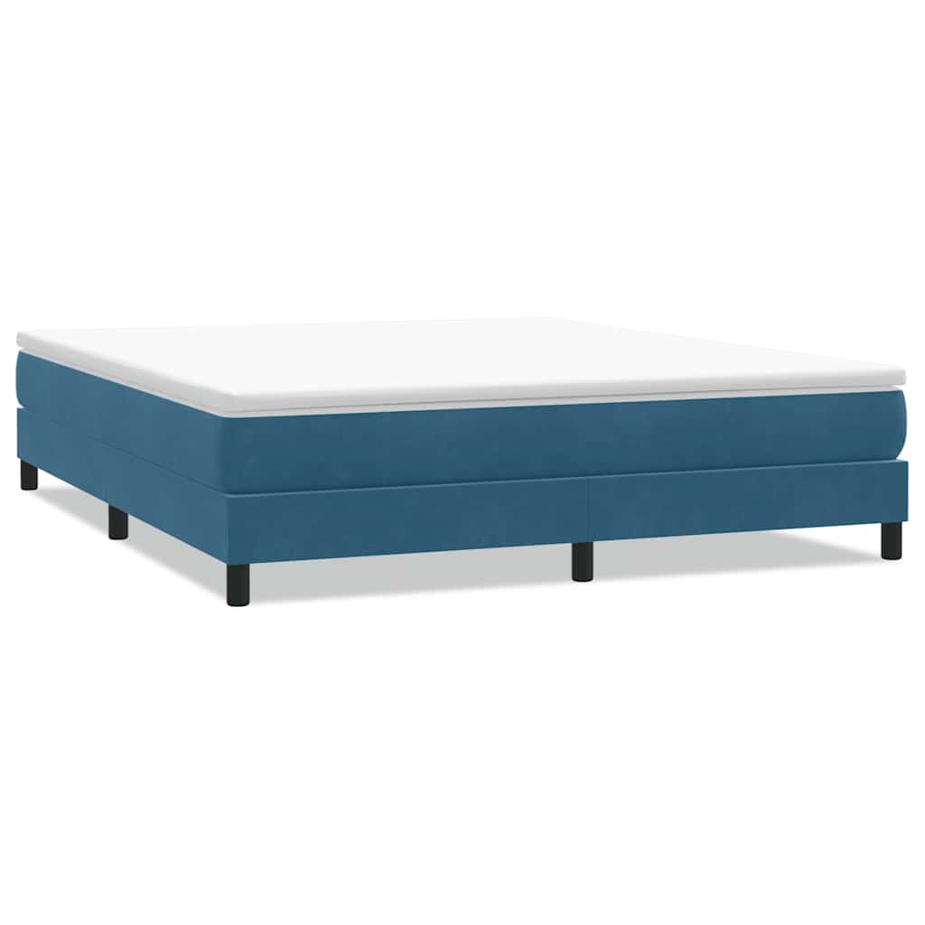 vidaXL Boxspringbett ohne Matratze Dunkelblau 180x220 cm Samt