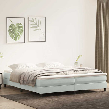 vidaXL Boxspringbett ohne Matratze Hellgrau 200x220 cm Samt