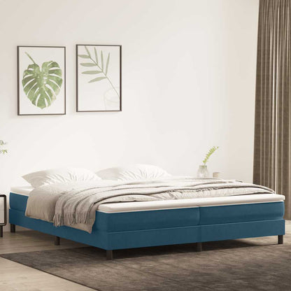 vidaXL Boxspringbett ohne Matratze Dunkelblau 200x220 cm Samt