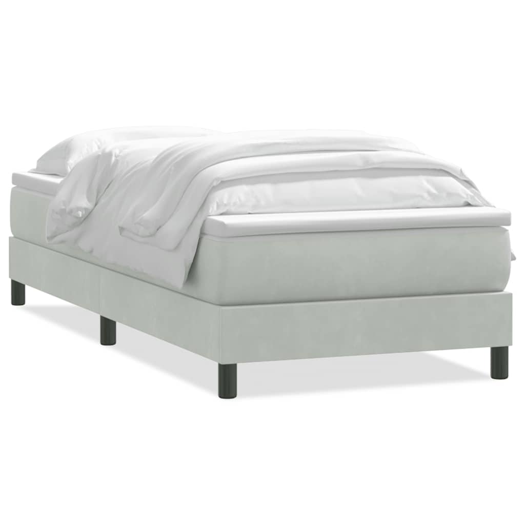 vidaXL Lit coffre avec matelas Gris clair 80x210 cm Velours