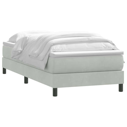 vidaXL Lit coffre avec matelas Gris clair 80x210 cm Velours