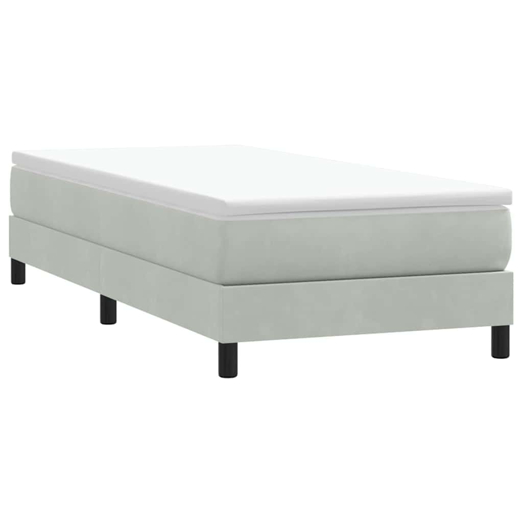 vidaXL Lit coffre avec matelas Gris clair 80x210 cm Velours