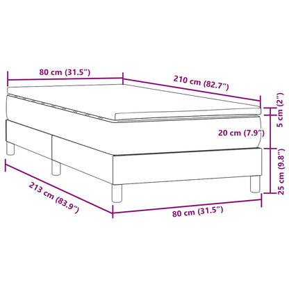 vidaXL Lit coffre avec matelas Gris clair 80x210 cm Velours