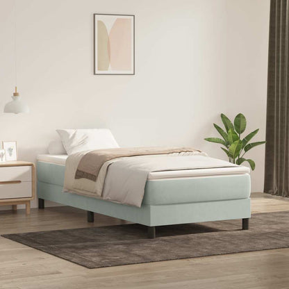 vidaXL Lit coffre avec matelas Gris clair 80x210 cm Velours