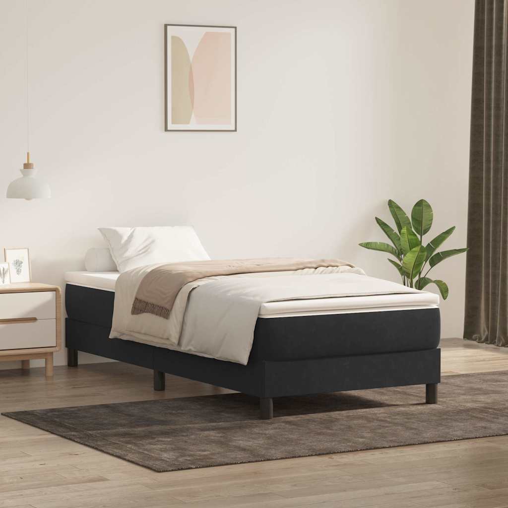 vidaXL Lit coffre avec matelas Noir 80x210 cm Velours