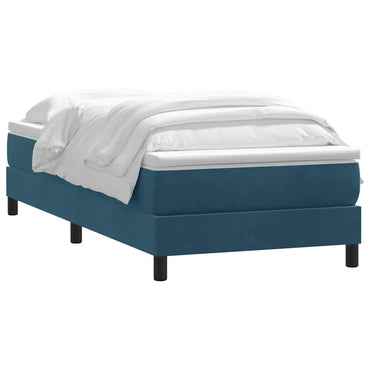 vidaXL Lit boxspring avec matelas bleu foncé 80x210 cm velours