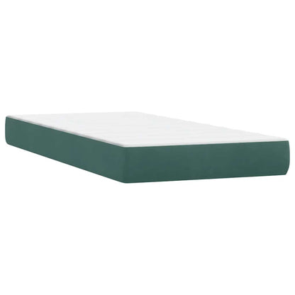 vidaXL Boxspringbett mit Matratze Dunkelgrün 90x210 cm Samt