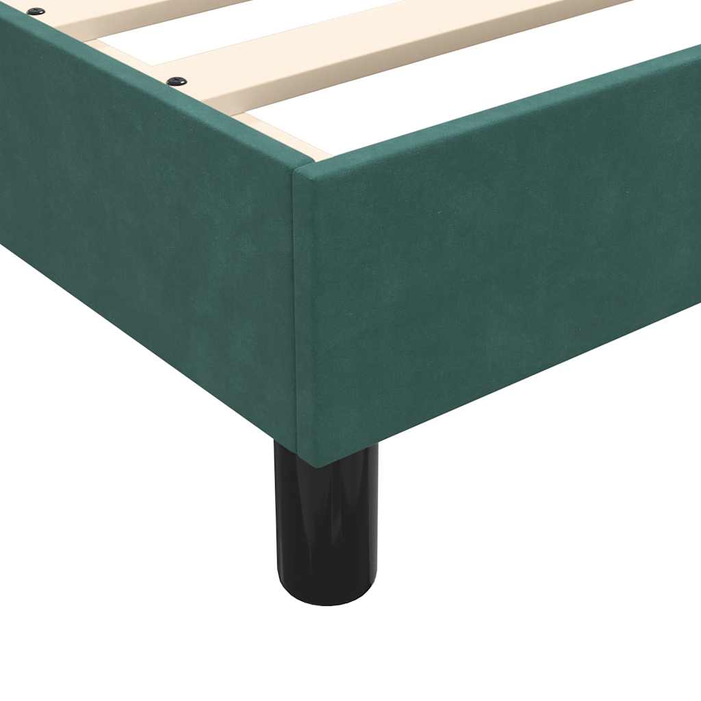 vidaXL Boxspringbett mit Matratze Dunkelgrün 90x210 cm Samt