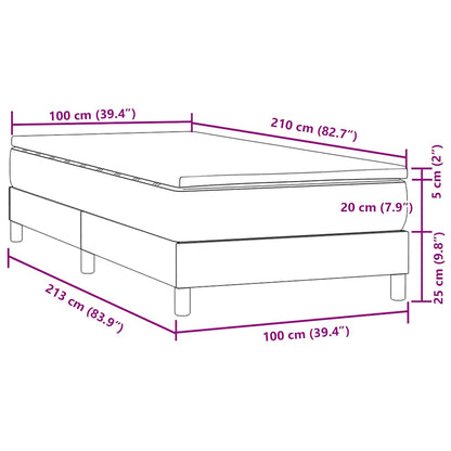 vidaXL Boxspringbett mit Matratze Dunkelgrau 100x210 cm Samt