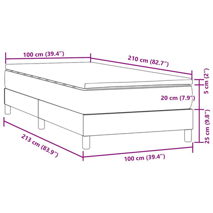 vidaXL Boxspringbett mit Matratze Schwarz 100x210 cm Samt