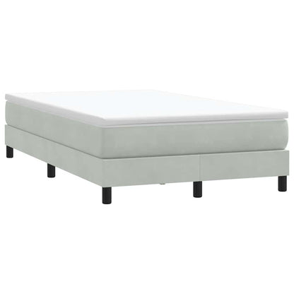 vidaXL Boxspringbett mit Matratze Hellgrau 120x210 cm Samt