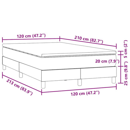 vidaXL Boxspringbett mit Matratze Hellgrau 120x210 cm Samt