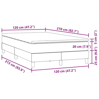 vidaXL Boxspringbett mit Matratze Dunkelgrau 120x210 cm Samt